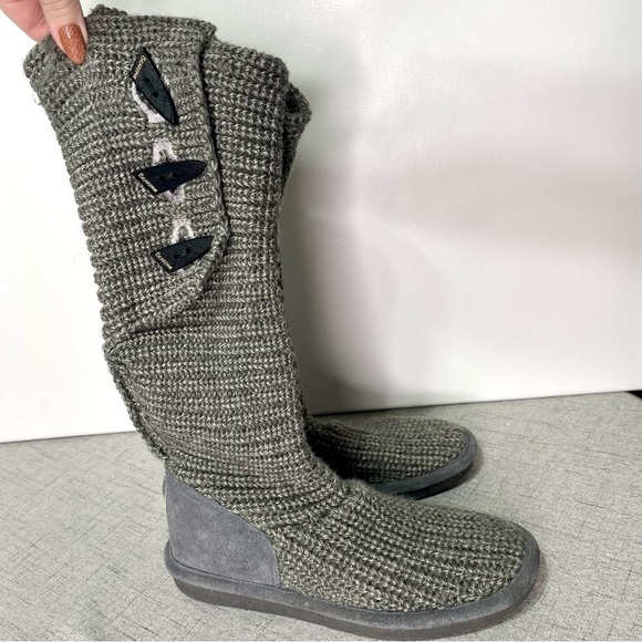 BearPaw Gray Sweater Boot Fall Winter Boots 6 - Picture 9 of 12